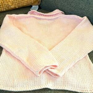 Pure Hand knit pink sweater. Size xs/small